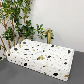 Раковина для ванной VBI TRIEST 61,5x35 см керамика терраццо глянцевый VBI-012706