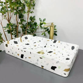 Раковина для ванной VBI TRIEST 61,5x35 см керамика терраццо глянцевый VBI-012706