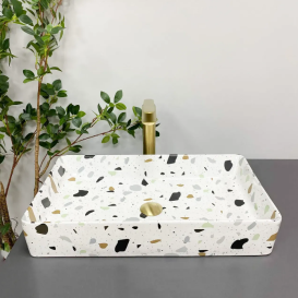 Раковина для ванной VBI TRIEST 61,5x35 см керамика терраццо глянцевый VBI-012706