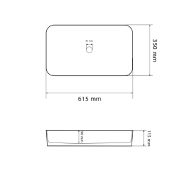 Раковина для ванної кімнати VBI TRIEST 61,5x35 см кераміка чорний мармо глянсовий VBI-012707