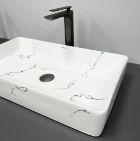 Раковина для ванної кімнати VBI TRIEST 61x34,5 см кераміка мармо глянсовий VBI-012704