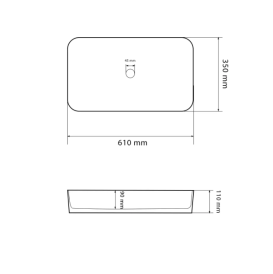 Раковина для ванной VBI TRIEST 61x35 см керамика черный камень матовый VBI-012703