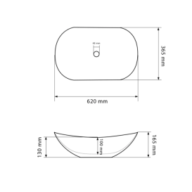 Раковина для ванної кімнати VBI TURIN 60,5x35,5 см кераміка граніт матовий VBI-011503