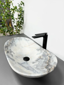 Раковина для ванної кімнати VBI TURIN 60,5x35,5 см кераміка граніт матовий VBI-011503