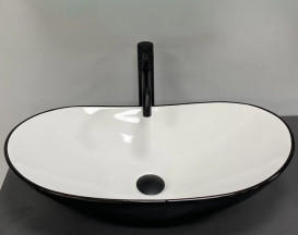 Раковина для ванної VBI Turin 60х36 см кераміка чорний/білий VBI-011513