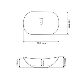 Раковина для ванной VBI TURIN 60x36 см керамика белый с золотой каймой VBI-011508