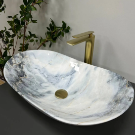 Раковина для ванной VBI TURIN 61,5x36 см керамика гранит глянцевый VBI-011507