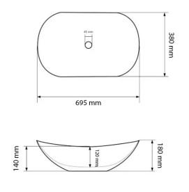 Раковина для ванної кімнати VBI Turin L 69,5х38 см кераміка білий VBI-011512