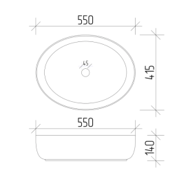 Раковина для ванної кімнати VBI UDINE 55x41,5 см кераміка білий VBI-012100