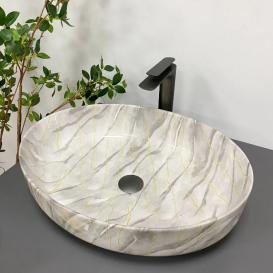 Раковина для ванной VBI UDINE 55x41 см керамика камень глянцевый VBI-012102