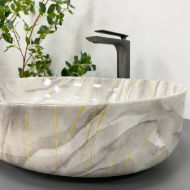 Раковина для ванной VBI UDINE 55x41 см керамика камень глянцевый VBI-012102