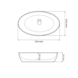 Раковина для ванной VBI UDINE 55x41 см керамика камень глянцевый VBI-012102