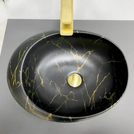 Раковина для ванной VBI VALIANO 49x36 см керамика мрамор черный матовый VBI-016101