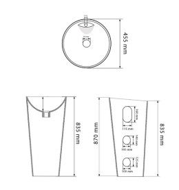 Раковина для ванной VBI Varsi напольная ⌀45,5 см керамика белый VBI-019016