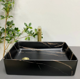 Раковина для ванной VBI VELLETRI 50,5x34 см керамика черный камень матовый VBI-015902