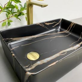 Раковина для ванной VBI VELLETRI 50,5x34 см керамика черный камень матовый VBI-015902