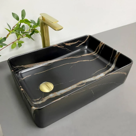 Раковина для ванной VBI VELLETRI 50,5x34 см керамика черный камень матовый VBI-015902