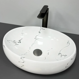 Раковина для ванної кімнати VBI VENETO 46,5x32 см кераміка мармо глянсовий VBI-012807