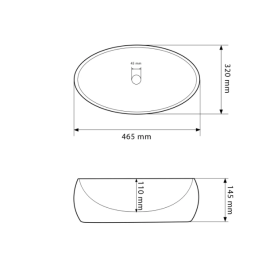 Раковина для ванной VBI VENETO 46,5x32 см керамика аякс глянцевый VBI-012809
