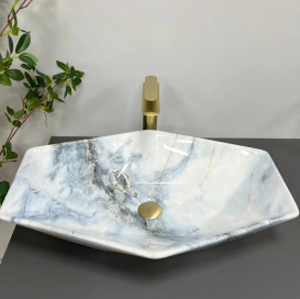 Раковина для ванної кімнати VBI VENEZIA 64,5x41,5 см кераміка граніт глянсовий VBI-012404