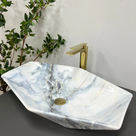 Раковина для ванної кімнати VBI VENEZIA 64,5x41,5 см кераміка граніт глянсовий VBI-012404