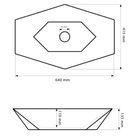 Раковина для ванної кімнати VBI VENEZIA 64,5x41,5 см кераміка граніт глянсовий VBI-012404