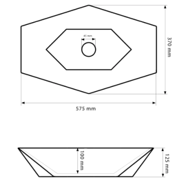 Раковина для ванної кімнати VBI VENEZIA S 57,5x37 см кераміка мармур чорний матовий  VBI-012403