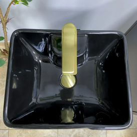 Раковина для ванной VBI VERESE 43,5x35 см керамика черный глянцевый VBI-019006