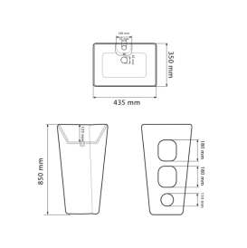 Раковина для ванной VBI VERESE 43,5x35 см керамика черный глянцевый VBI-019006