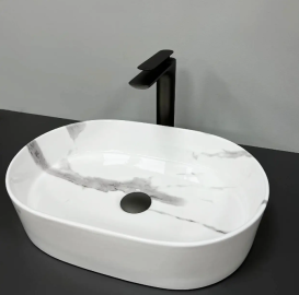 Раковина для ванної кімнати VBI VERONA 50 50x34 см кераміка природний мармур глянсовий VBI-011311