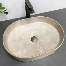 Раковина для ванной VBI VERONA 50 51x38 см керамика бежевый камень матовый VBI-011325