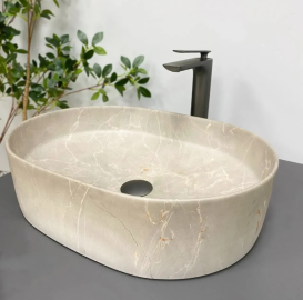 Раковина для ванной VBI VERONA 50 51x38 см керамика бежевый камень матовый VBI-011325