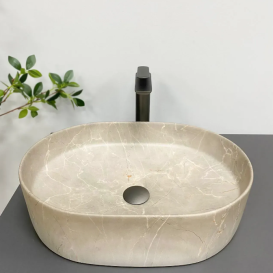 Раковина для ванной VBI VERONA 50 51x38 см керамика бежевый камень матовый VBI-011325