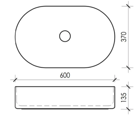 Раковина для ванної кімнати VBI VERONA 60 60x37 см кераміка чорний матовий VBI-011303