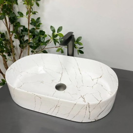 Раковина для ванної кімнати VBI VERONA 60 60x37 см кераміка мармо золотий глянсовий VBI-011324