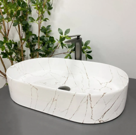 Раковина для ванної кімнати VBI VERONA 60 60x37 см кераміка мармо золотий глянсовий VBI-011324