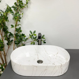 Раковина для ванної кімнати VBI VERONA 60 60x37 см кераміка мармо золотий глянсовий VBI-011324