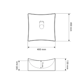 Раковина для ванной VBI VIAREGGIO 40x40 см керамика белый VBI-016200