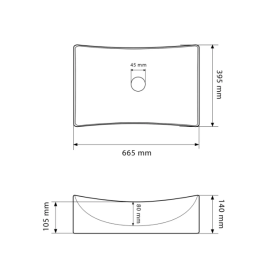 Раковина для ванної кімнати VBI VIAREGGIO M  66,5x39,5 см кераміка білий VBI-016202