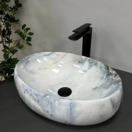 Раковина для ванної кімнати VBI VICENZA 46,5x32 см кераміка граніт глянсовий VBI-012806