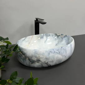 Раковина для ванної кімнати VBI VICENZA 46,5x32 см кераміка граніт глянсовий VBI-012806