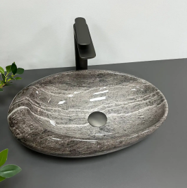 Раковина для ванної кімнати VBI VICENZA 49x31 см кераміка темний камінь глянсовий VBI-014800