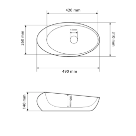Раковина для ванної кімнати VBI VICENZA 49x31 см кераміка темний камінь глянсовий VBI-014800