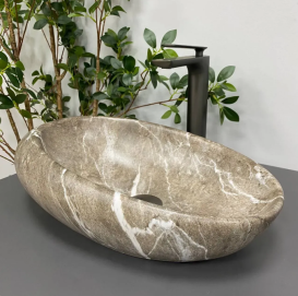 Раковина для ванної кімнати VBI VICENZA 49x31 см кераміка коричневий камінь матовий VBI-014802