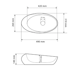 Раковина для ванної кімнати VBI VICENZA 49x31 см кераміка коричневий камінь матовий VBI-014802