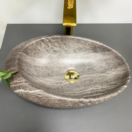 Раковина для ванної кімнати VBI VICENZA 49x31 см кераміка темний камінь матовий VBI-014804