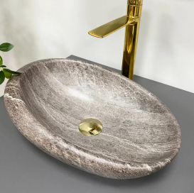 Раковина для ванної кімнати VBI VICENZA 49x31 см кераміка темний камінь матовий VBI-014804