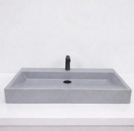 Раковина для ванной VBI Vieste 78,5х45 см искусственный камень серый матовый VBI-016801