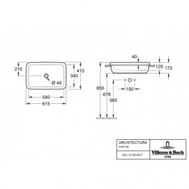 Раковина для ванної кімнати Villeroy & Boch Architectura 61,5х41,5 см санітарна кераміка альпійський білий 41676101