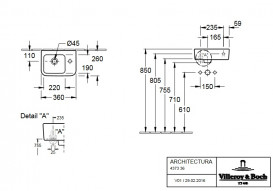 Раковина для ванної кімнати Villeroy & Boch Architectura 36х26 см санітарна кераміка альпійський білий 43733601